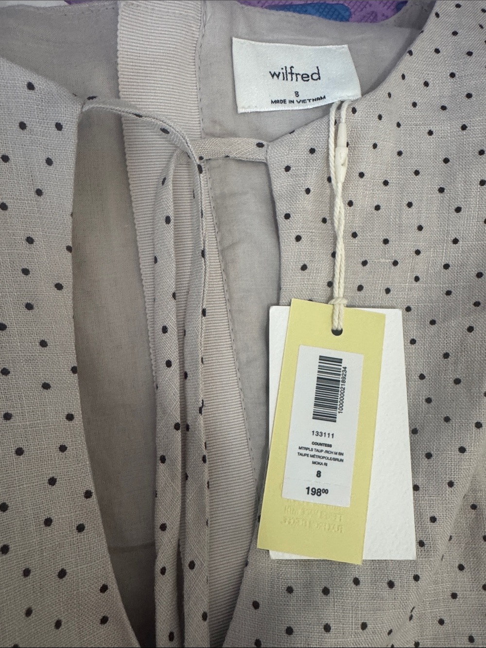 Aritzia Sleeveless Keyhole Midi Dress in Light Beige Dot - Picture 8 of 8